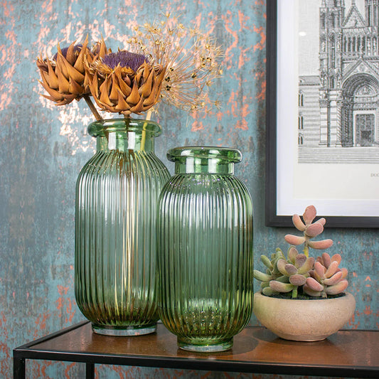 Ribbed Glass Vase