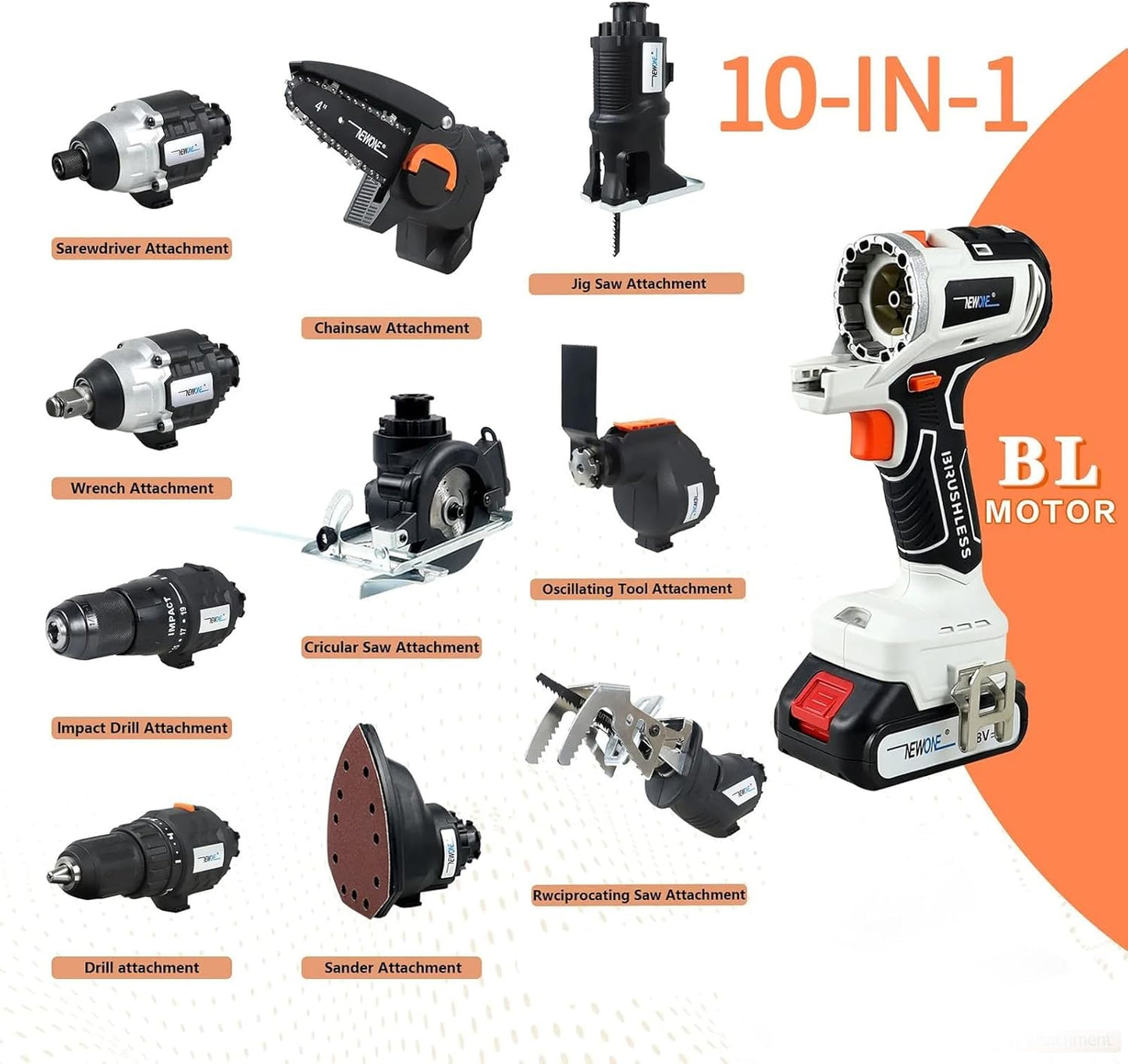 10-in-1 Power Tool Combo - Cordless, Multi-Functional